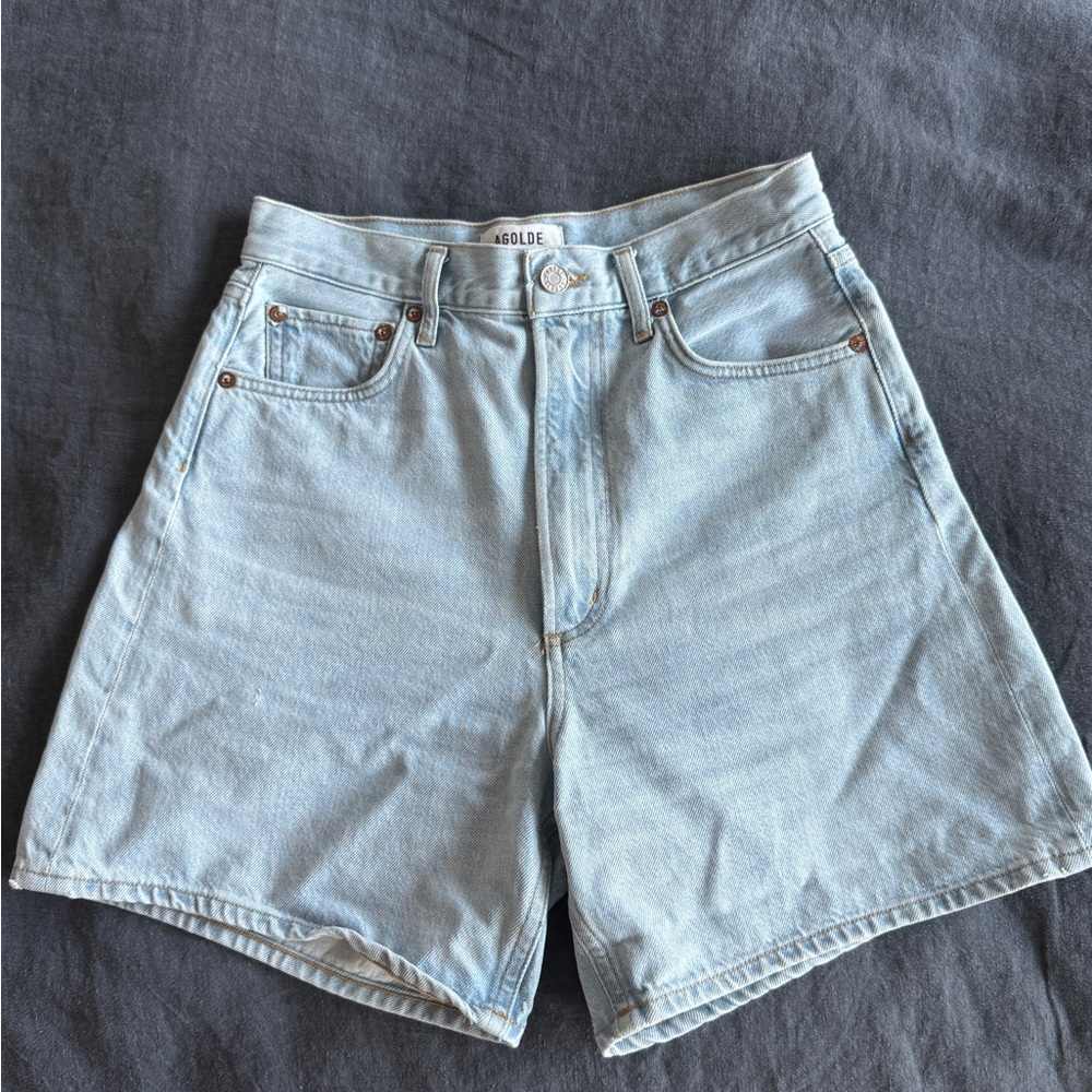 AGOLDE Stella Light Blue Denim Shorts